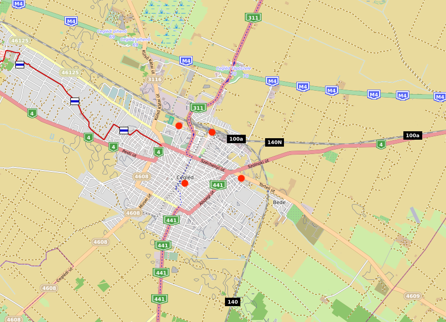 cegléd taxi állomások térkép